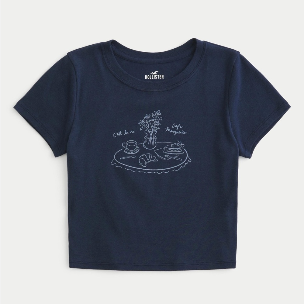 Hollister Baby Tees Hollister Café Marguerite Graphic Baby Tee - Picture 2 of 7